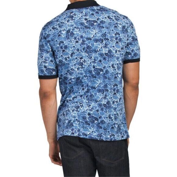 Robert Graham Amaro SZ XL Blue Floral Print Collared Polo Shirt - Picture 8 of 11